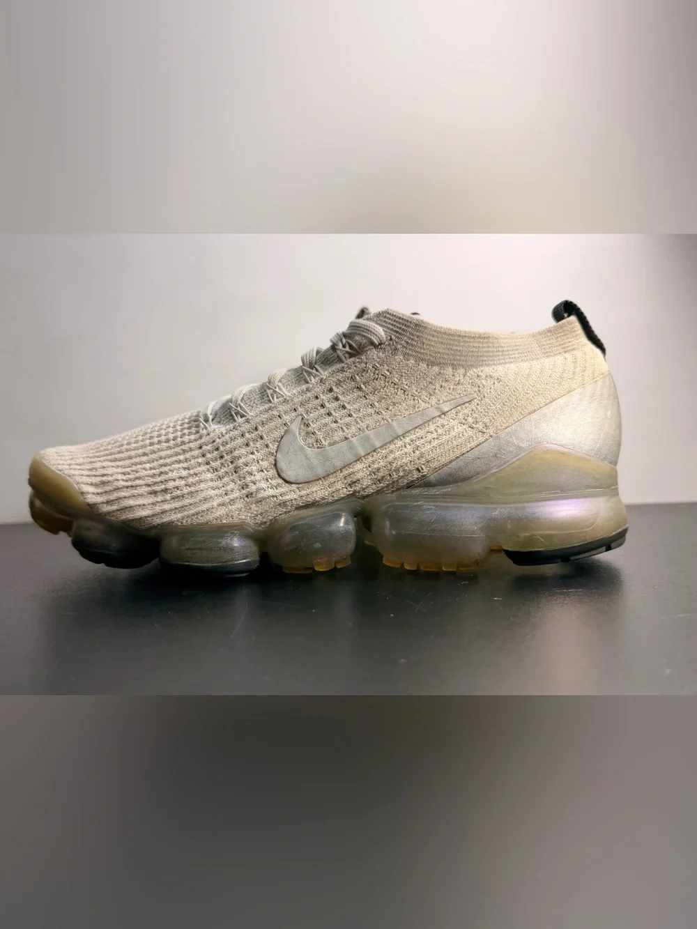 Nike Men's VaporMax Flyknit Sneaker — Silver 150